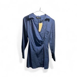 Blue Long Sleeve Blouse dress